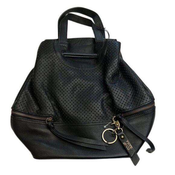 frye mini backpack black | Logan scuffed leather lends a well Vintage Frye Black Leather Mini